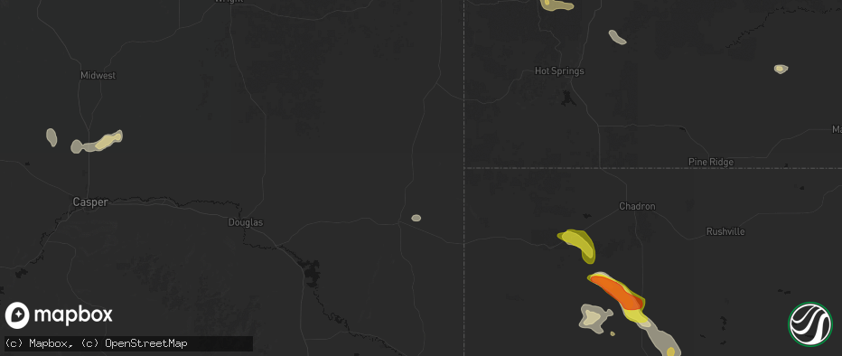 Hail map in Lusk, WY on July 9, 2026