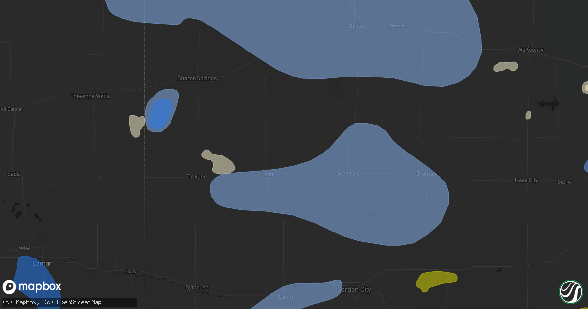 Hail map in Marienthal, KS on July 9, 2026