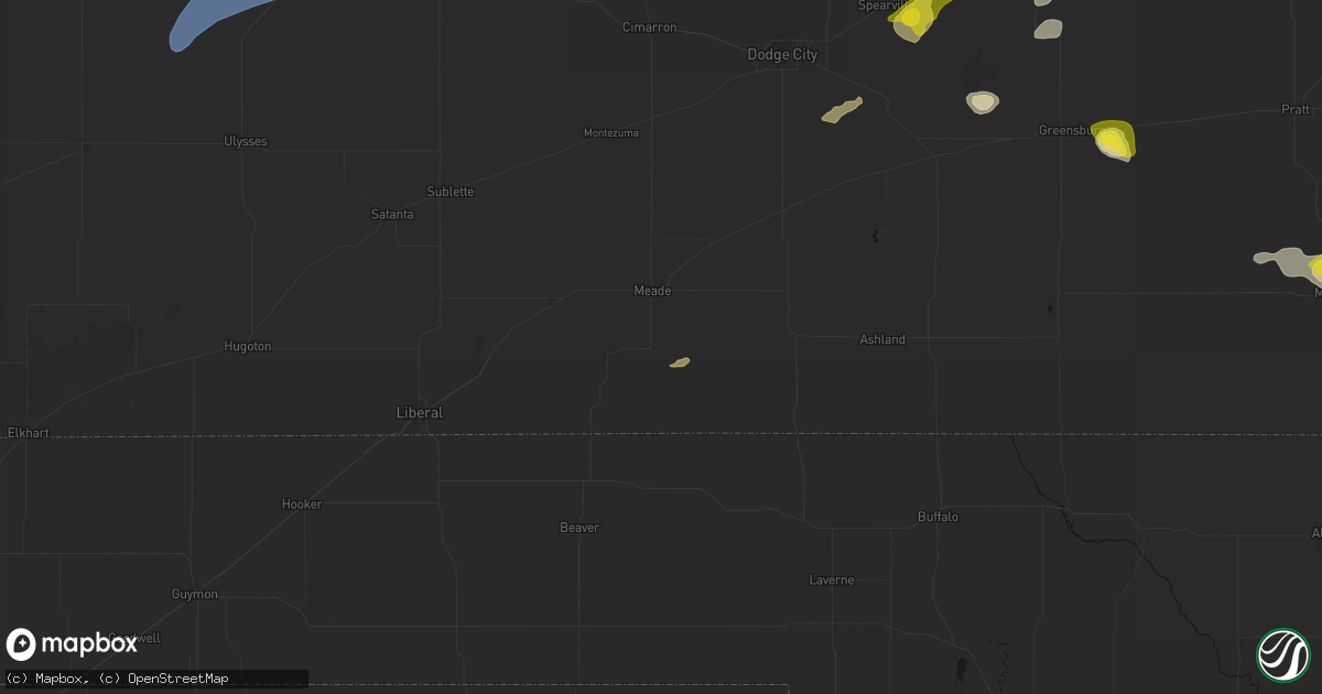 Hail map in Meade, KS on July 9, 2026