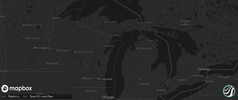 Hail map in Michigan on July 9, 2026
