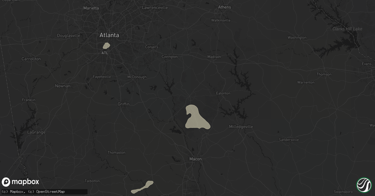 Hail map in Monticello, GA on July 9, 2026