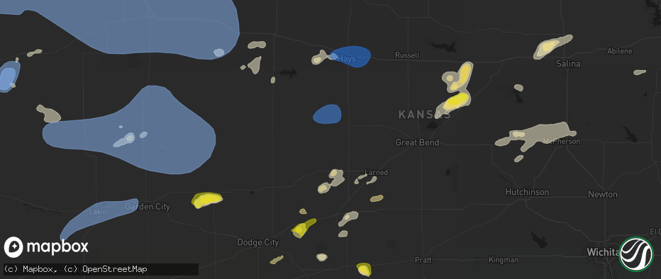 Hail map in Nekoma, KS on July 9, 2026