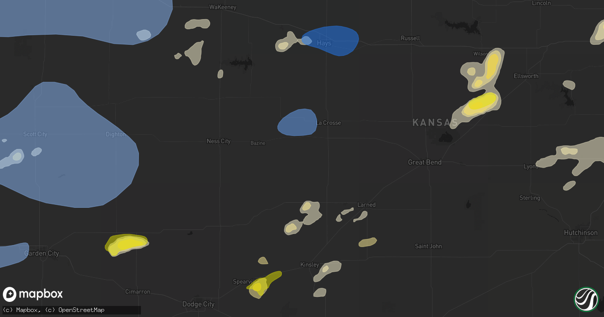 Hail map in Nekoma, KS on July 9, 2026