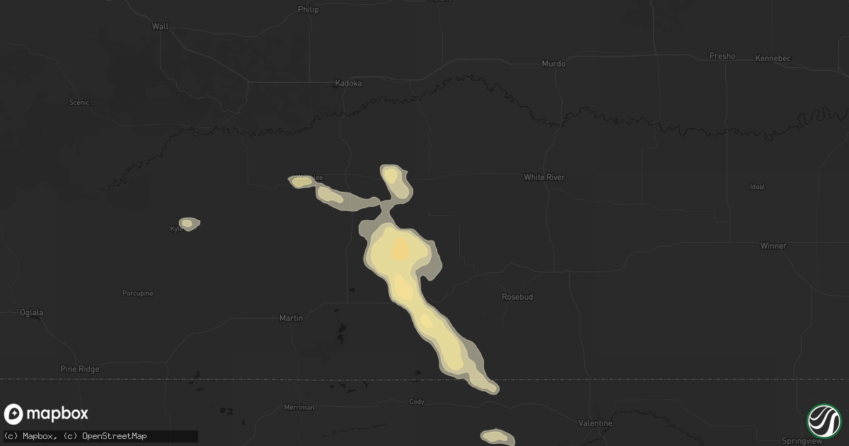 Hail map in Norris, SD on July 9, 2026