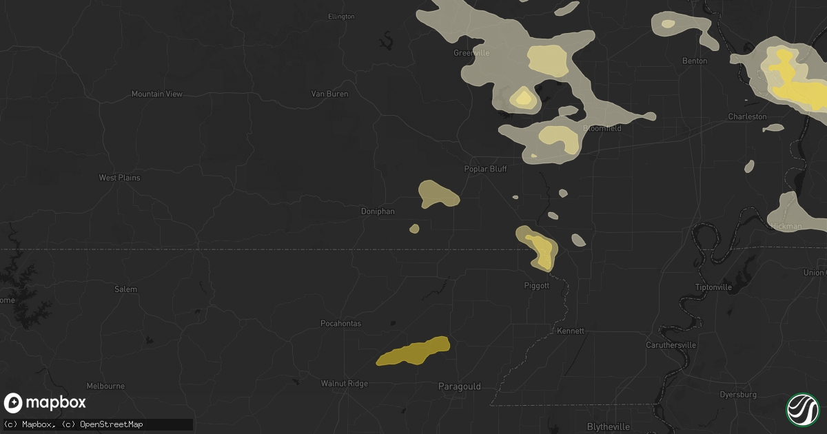 Hail map in Oxly, MO on July 9, 2026