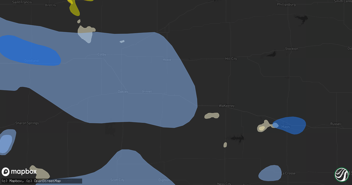 Hail map in Park, KS on July 9, 2026