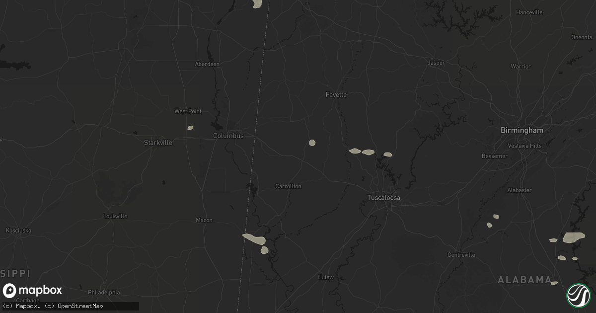 Hail map in Reform, AL on July 9, 2026