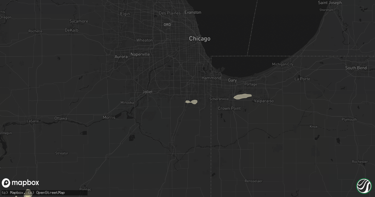 Hail map in Richton Park, IL on July 9, 2026