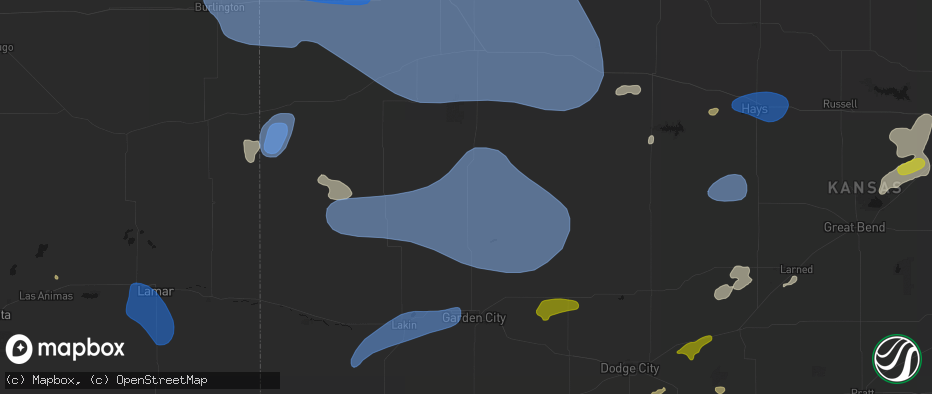 Hail map in Scott City, KS on July 9, 2026