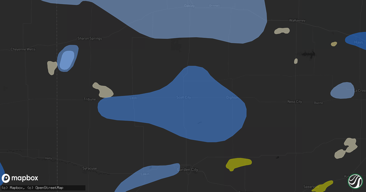 Hail map in Scott City, KS on July 9, 2026