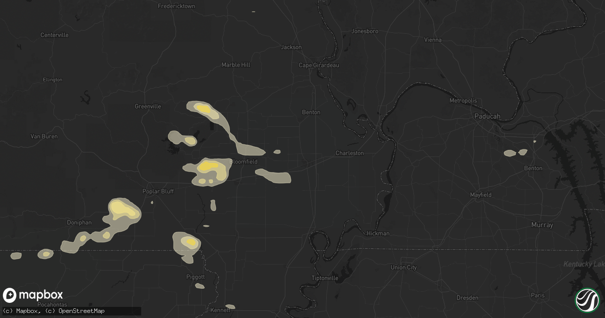 Hail map in Sikeston, MO on July 9, 2026