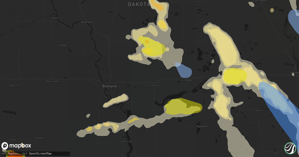 Hail map in Sterling, ND on July 9, 2026