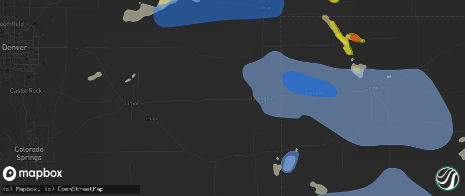 Hail map in Stratton, CO on July 9, 2026