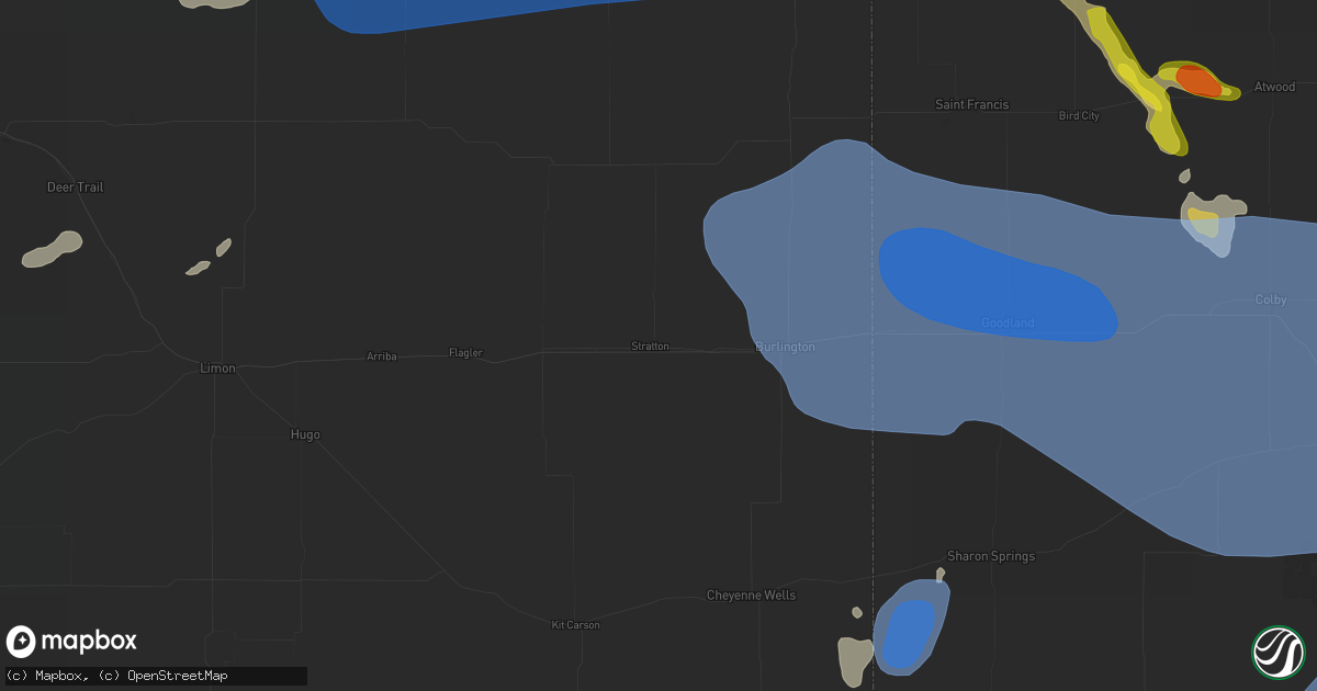 Hail map in Stratton, CO on July 9, 2026