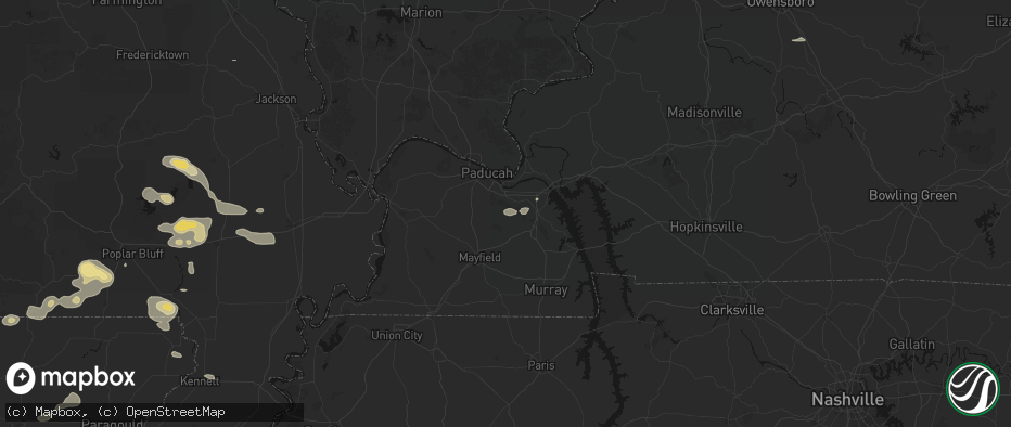 Hail map in Symsonia, KY on July 9, 2026
