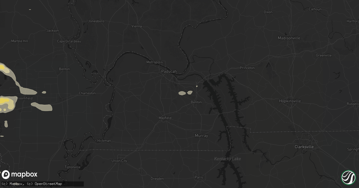 Hail map in Symsonia, KY on July 9, 2026