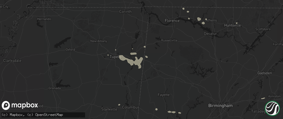 Hail map in Tremont, MS on July 9, 2026