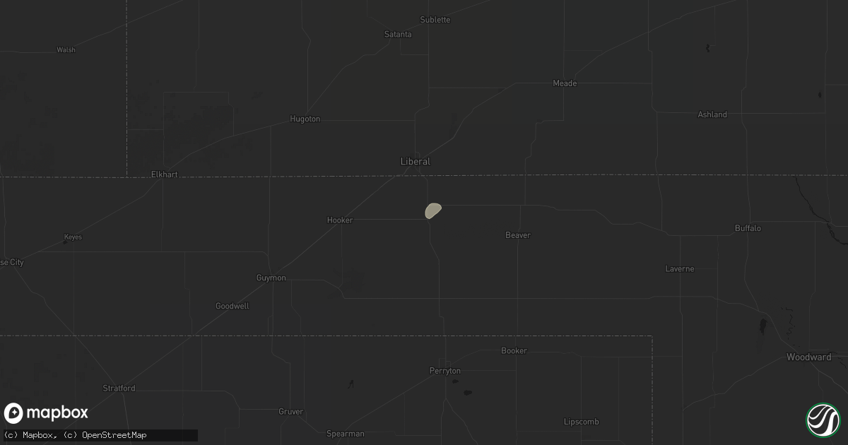 Hail map in Turpin, OK on July 9, 2026