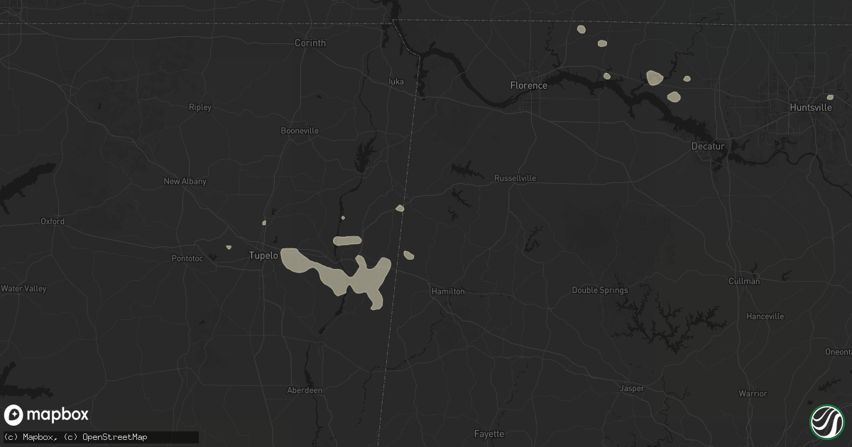 Hail map in Vina, AL on July 9, 2026