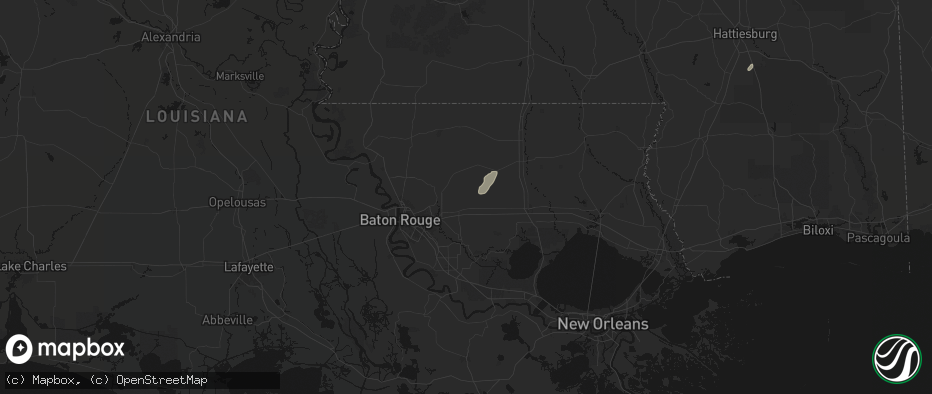 Hail map in Walker, LA on July 9, 2026