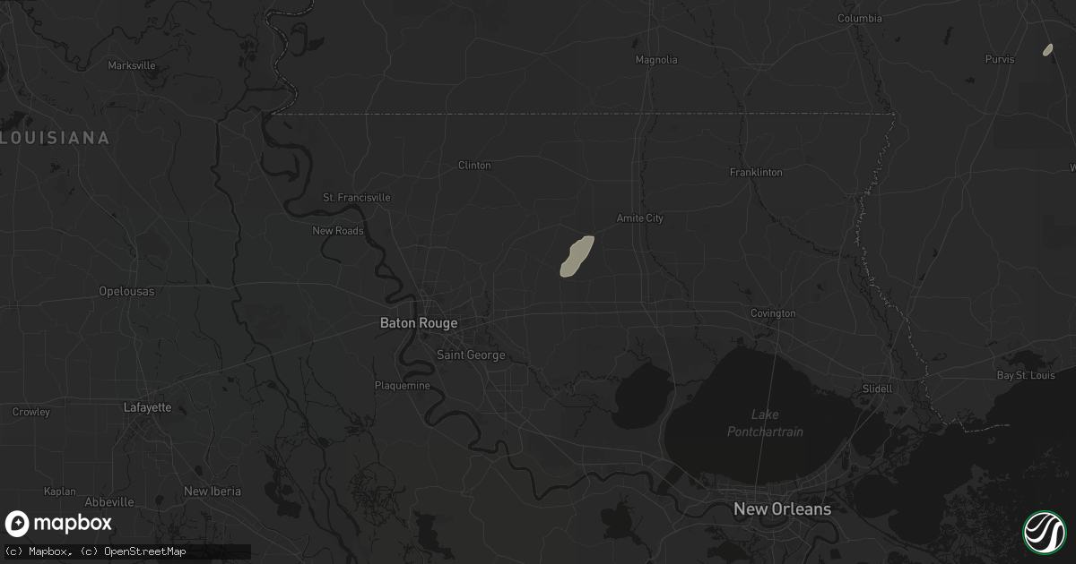 Hail map in Walker, LA on July 9, 2026