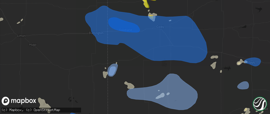 Hail map in Wallace, KS on July 9, 2026