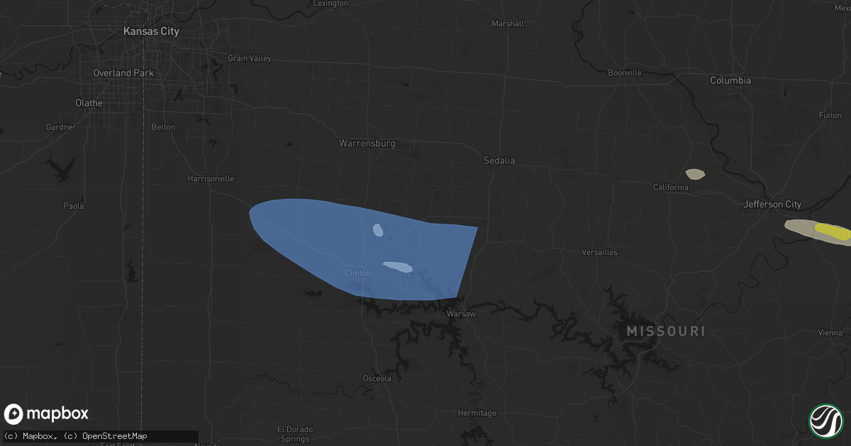 Hail map in Windsor, MO on July 9, 2026