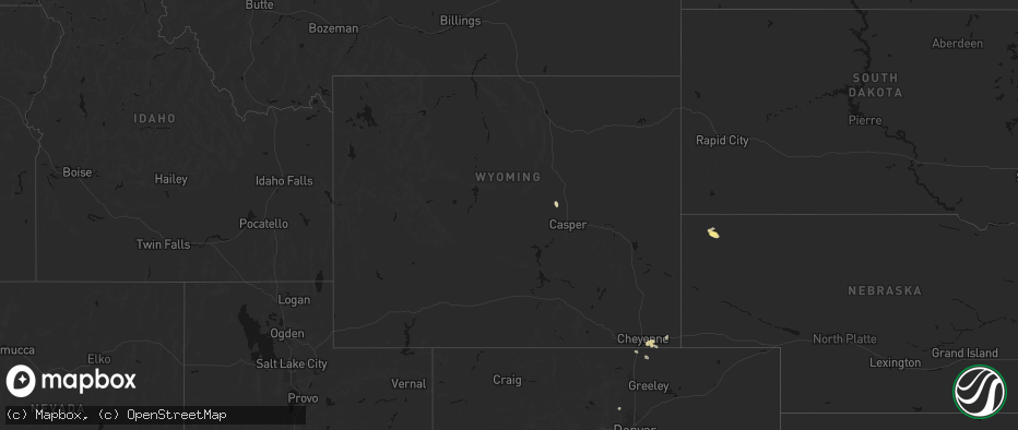 Hail map in Wyoming on July 9, 2026