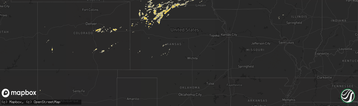 Hail map on July 10, 2011