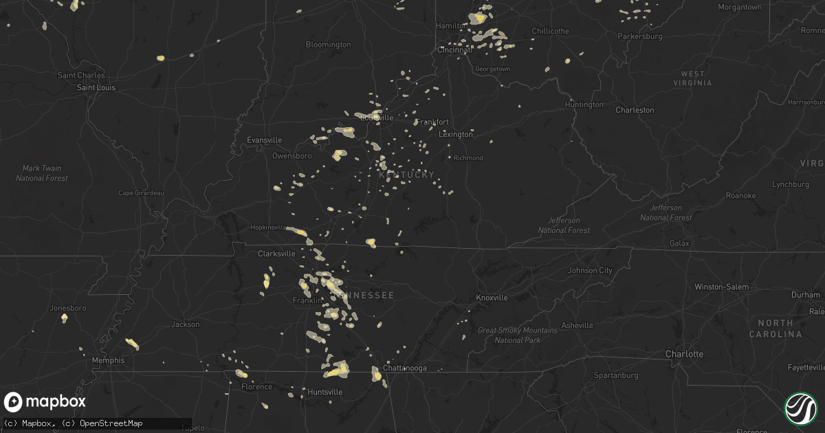 Hail map in Arkansas on July 10, 2013