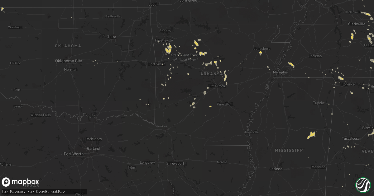 Hail map on July 10, 2013