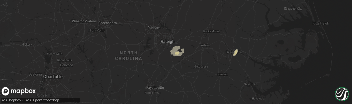 Hail map in Clayton, NC on July 10, 2014