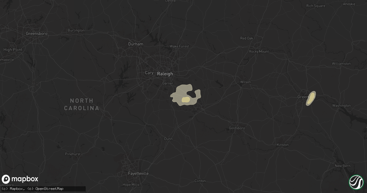 Hail map in Clayton, NC on July 10, 2014