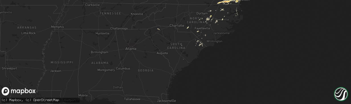 Hail map in South Carolina on July 10, 2014