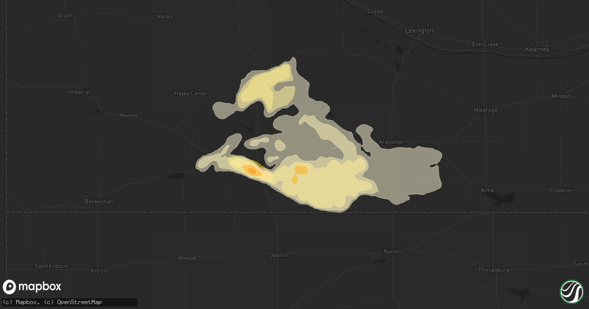 Hail map in Indianola, NE on July 10, 2015