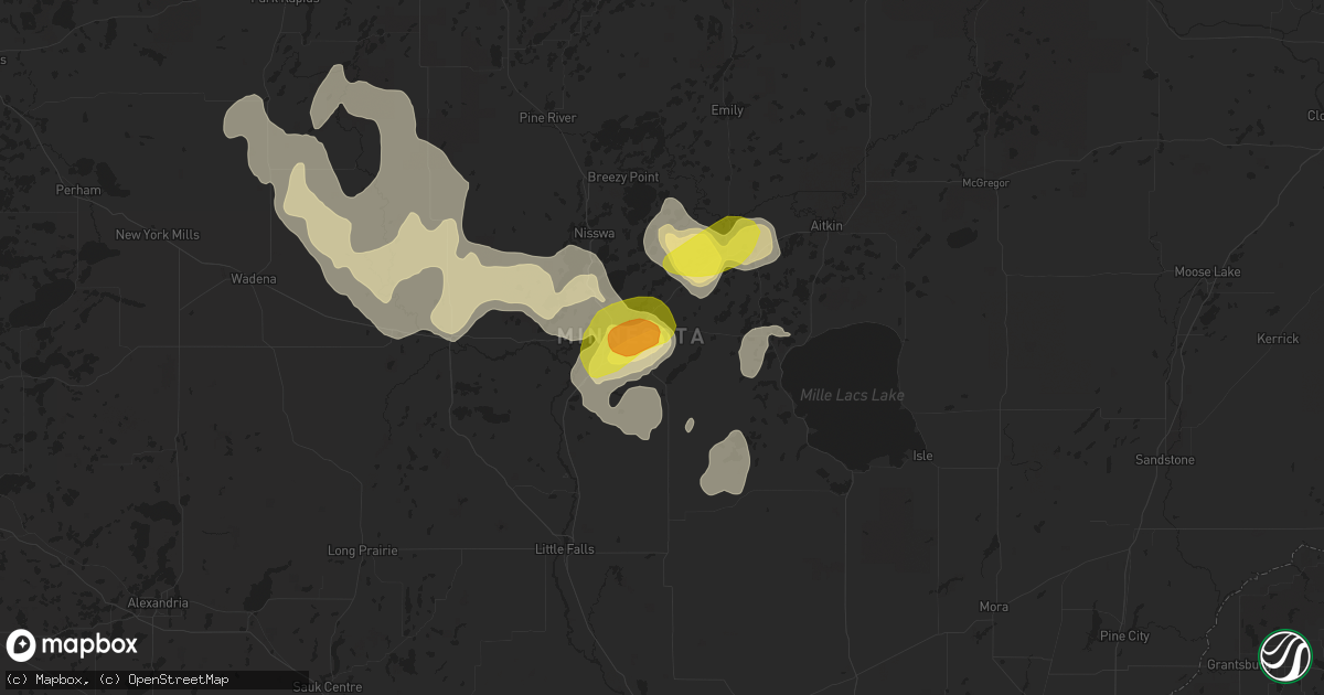Hail map in Brainerd, MN on July 10, 2016