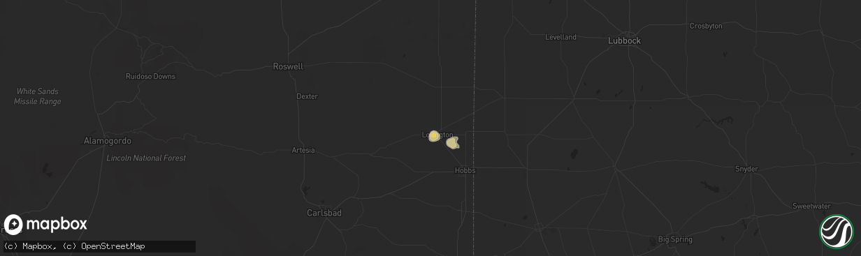 Hail map in Lovington, NM on July 10, 2016