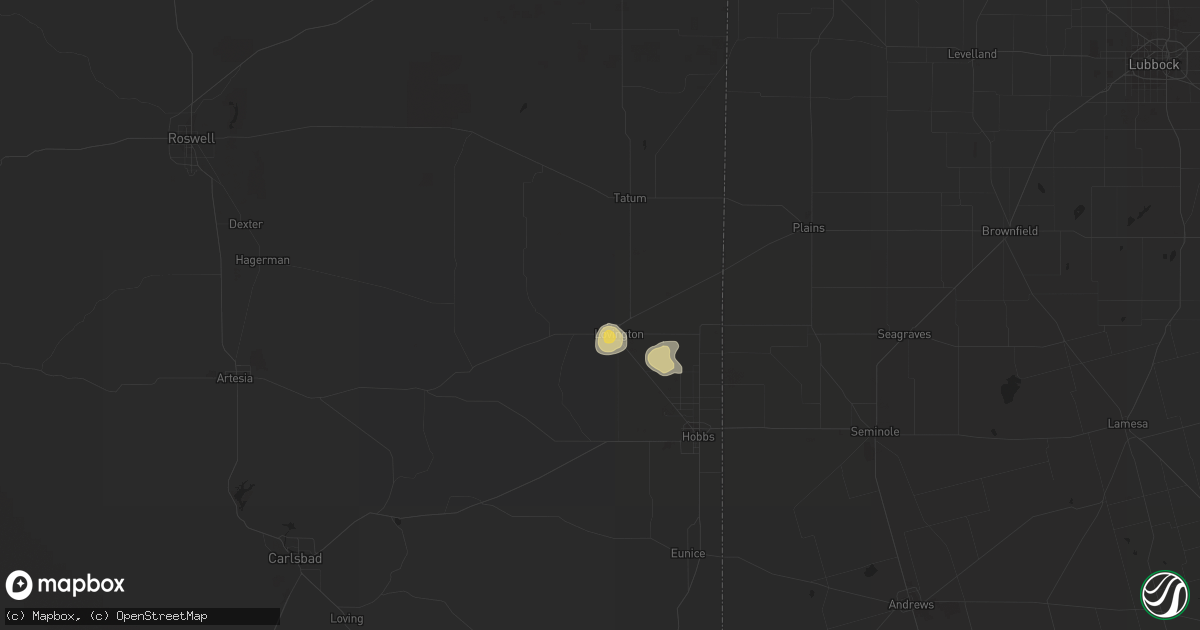 Hail map in Lovington, NM on July 10, 2016