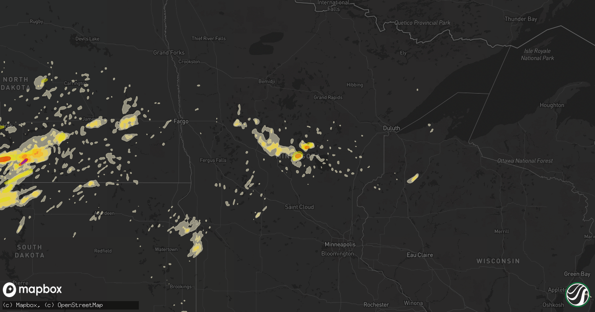 Hail map on July 10, 2016