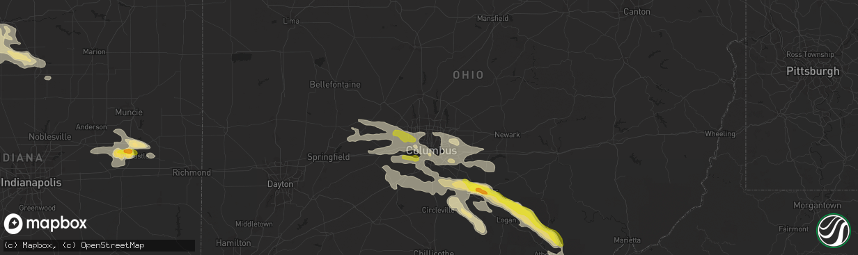 Hail map in Columbus, OH on July 10, 2017