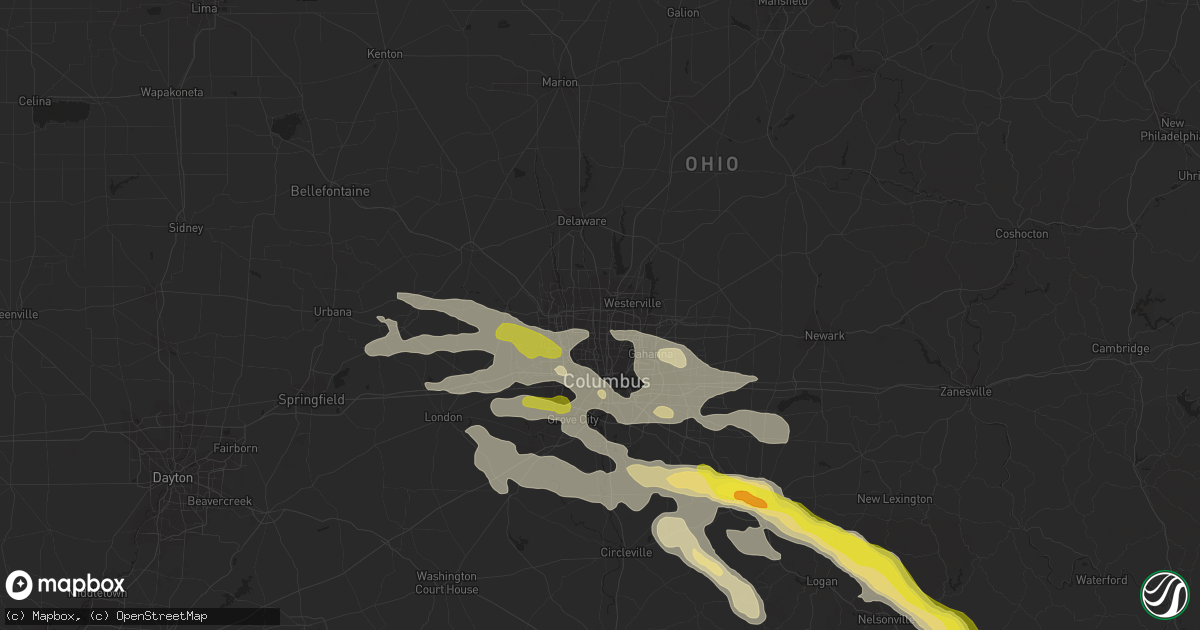 Hail map in Columbus, OH on July 10, 2017