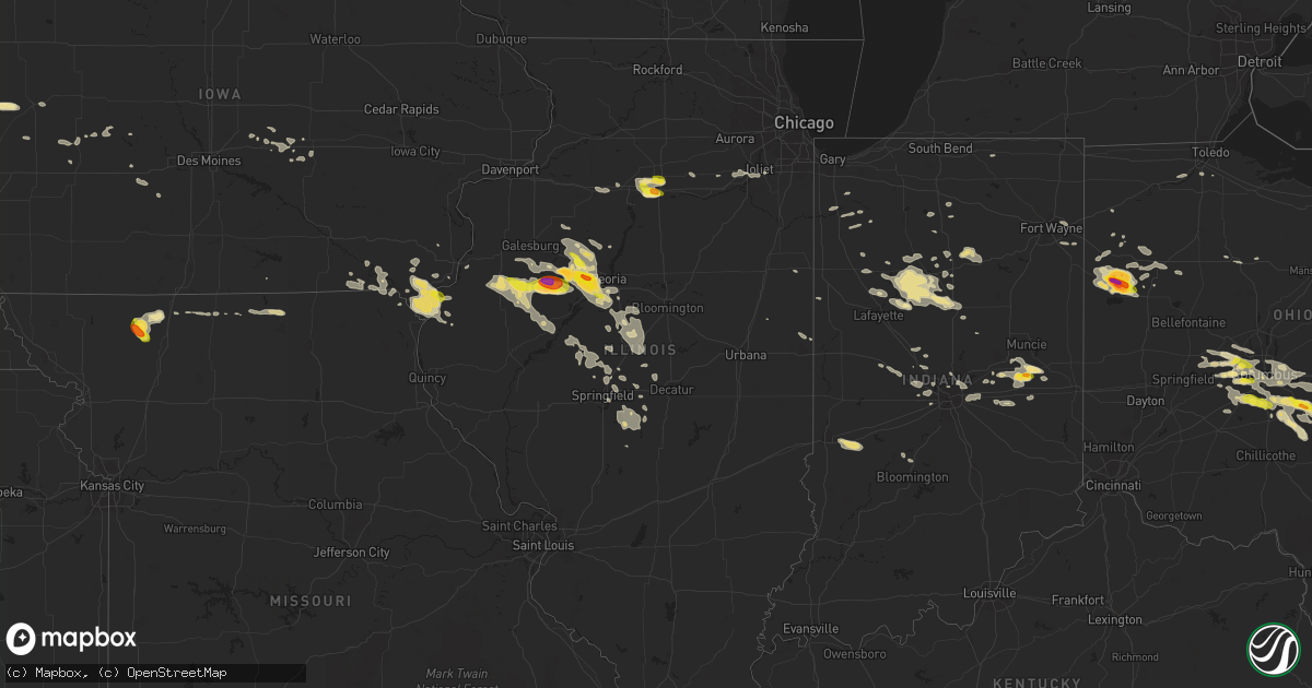 Hail map in Illinois on July 10, 2017