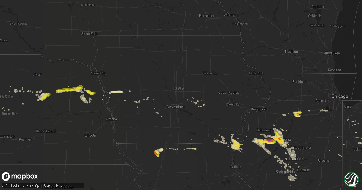 Hail map in Iowa on July 10, 2017