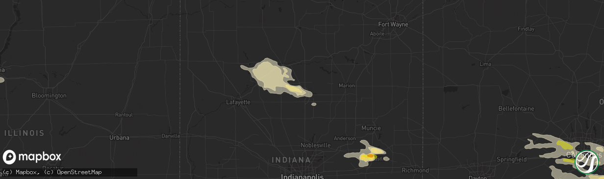 Hail map in Kokomo, IN on July 10, 2017