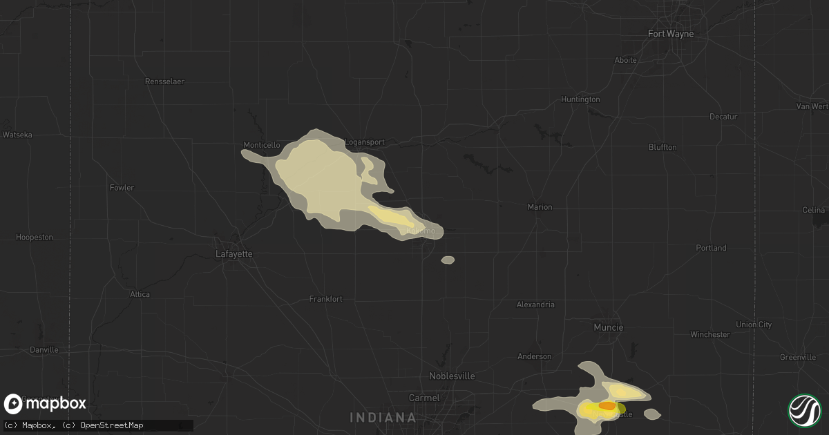 Hail map in Kokomo, IN on July 10, 2017
