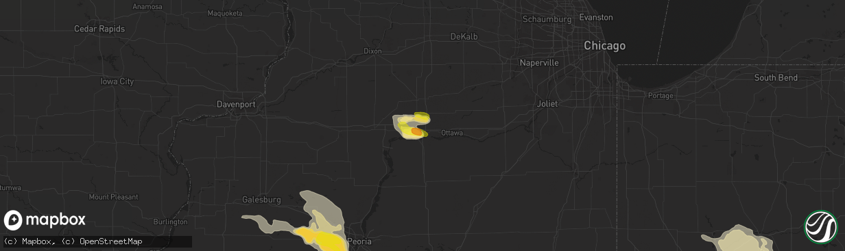 Hail map in La Salle, IL on July 10, 2017