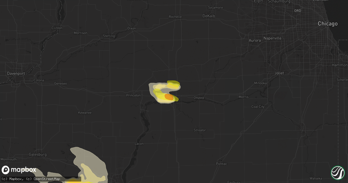 Hail map in La Salle, IL on July 10, 2017