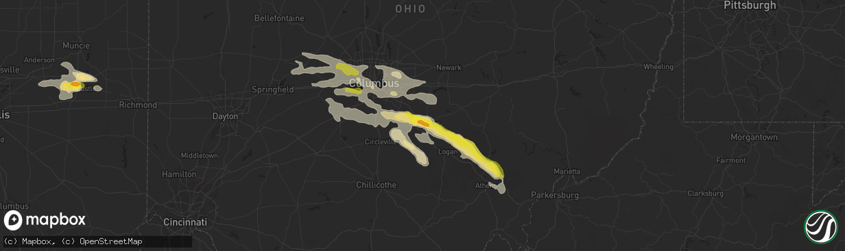 Hail map in Lancaster, OH on July 10, 2017