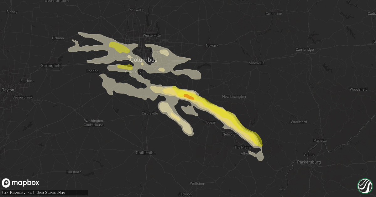 Hail map in Lancaster, OH on July 10, 2017