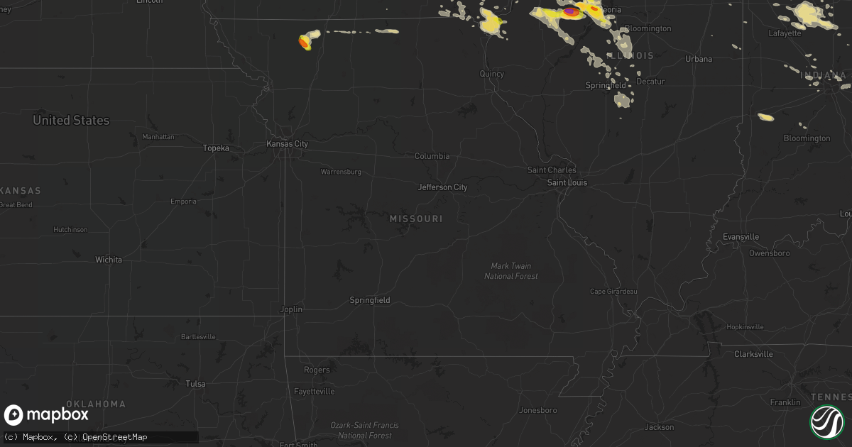 Hail map in Missouri on July 10, 2017
